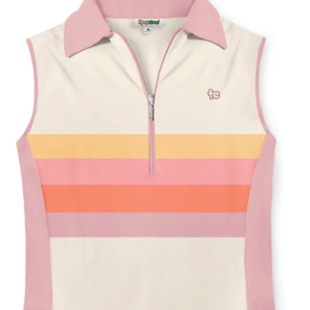 Tipsy Elves WOMEN'S STROKE OF SUNSET GOLF POLO SZ L